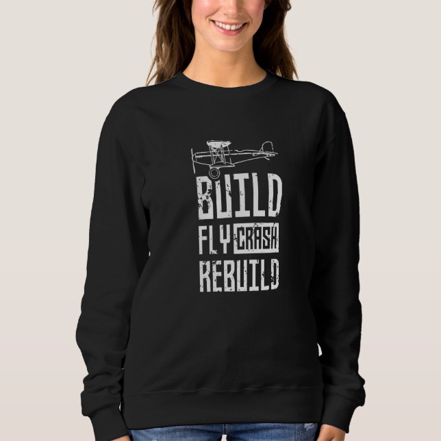 Bygg Flyg Krasch Återuppbygg Rc Fjärrstyrd Pilot T Shirt (Framsida)