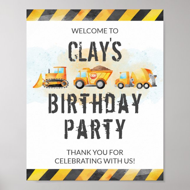 Bygg födelsedag 1:a födelsedag poster (Framsidan)