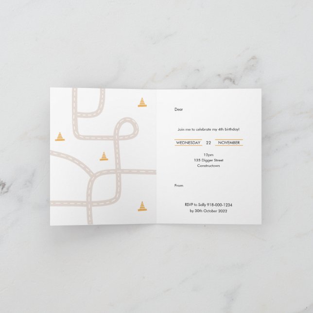 Bygg Födelsedagsfest inbjudan (Inuti)