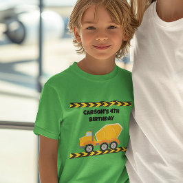 Bygg Födelsedagsfest Lastbil Grönt Kids T Shirt
