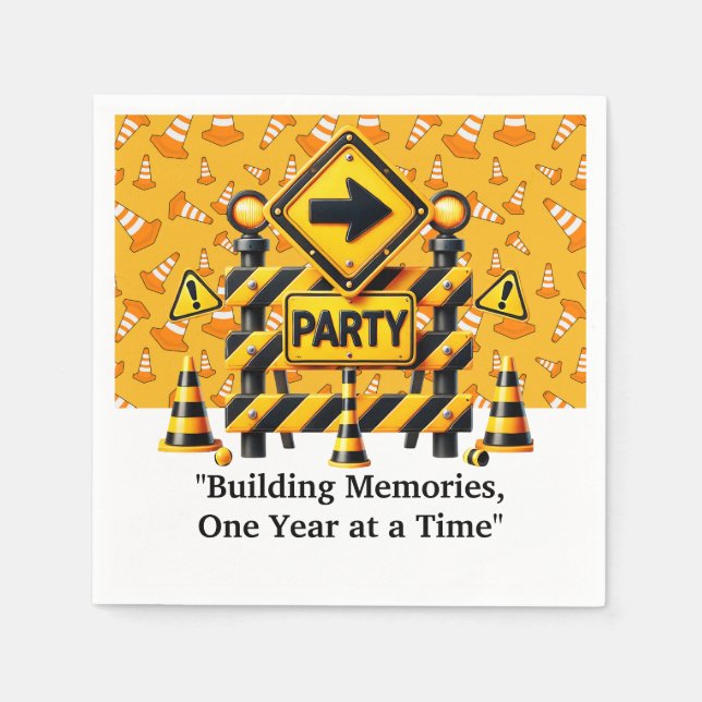 Bygg-Födelsedagsfest Napkins Pappersservett (Framsidan)