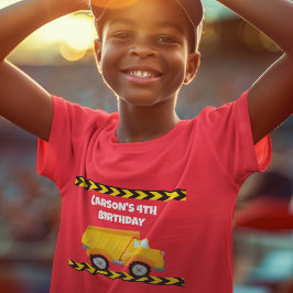 Bygg Födelsedagsfest Red Kids Lastbil T Shirt