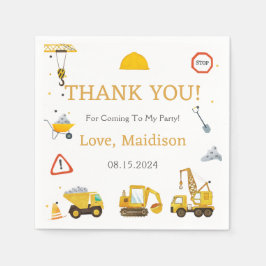 Bygg-Födelsedagsfest Tack Napkins Pappersservett
