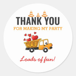 Bygg-Födelsedagsfesten Lastbil Runt Klistermärke