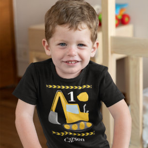 Bygg Fordon 1:a födelsedag Personlig T Shirt