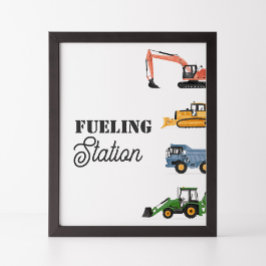 Bygg-Fordon-födelsedagsljetankfartyg Station-tecke Poster