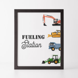 Bygg-Fordon-födelsedagsljetankfartyg Station-tecke Poster