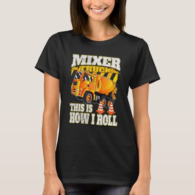 Bygg Fordon Kärlek Cement Mixer Lastbilar T Shirt (Framsida)