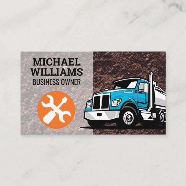 Bygg Fordon | Logotyp för maskinvara Verktyg Visitkort (Framsida)