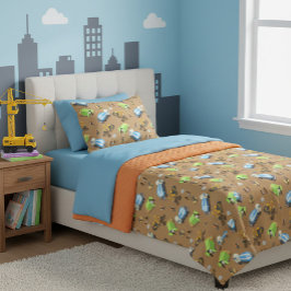 Bygg-Fordon och arbetares Mönster Blanket Fleecefilt