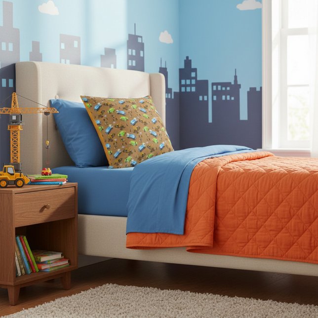 Bygg-Fordon och arbetares Mönster-pil Kudde (Skapare uppladdad)