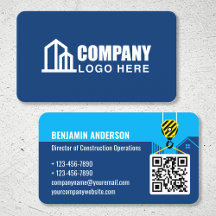 Bygg företagsblå Logotyp QR-kod