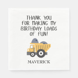 Bygg-Gulten Boys Lastbil födelsedag Pappersservett