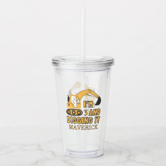 Bygg-Gulten Boys Lastbil födelsedag Take Away Mugg