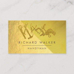 Bygg-Handymannen Guld Glitter Black Visitkort