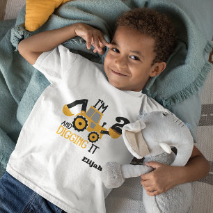 Bygg Happy Birthday Gräver det Ålder Namn T Shirt