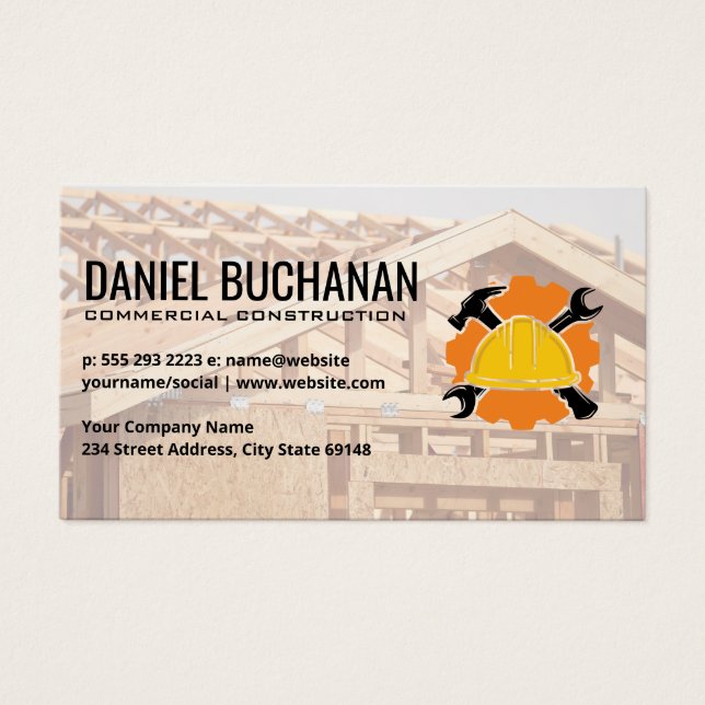 Bygg | House Wood Ram Visitkort (Framsidan)