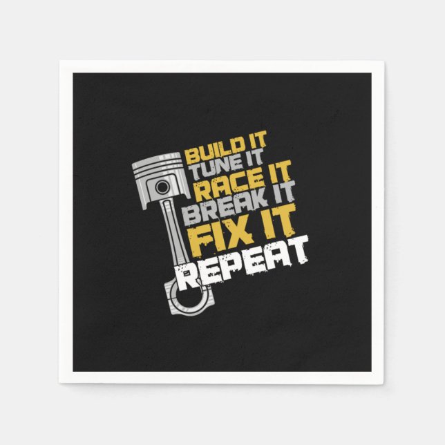Bygg IT Tune IT Tävling IT Tävla Auto Mechanic Pappersservett (Framsidan)