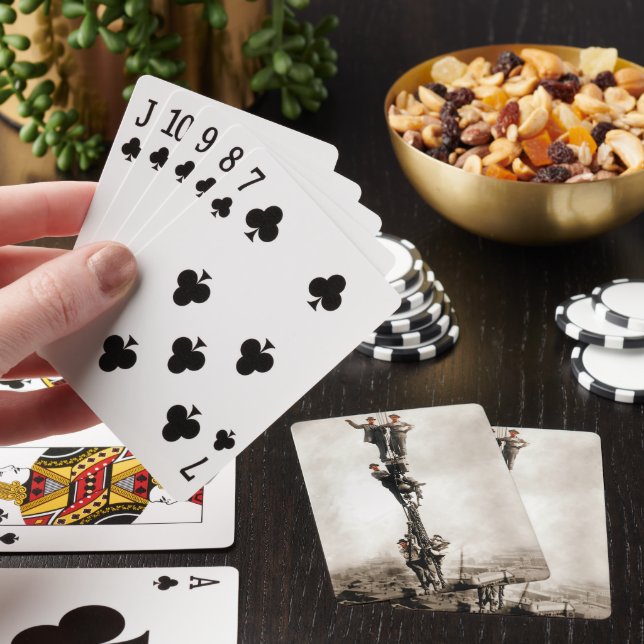 Bygg järnarbetare Ride Down Headache Boll Casinokort (På plats)