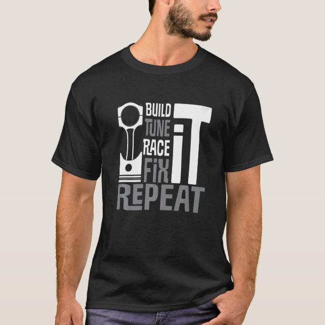 Bygg justeringsdel för korrigering av Tune Tävling T Shirt (Framsida)