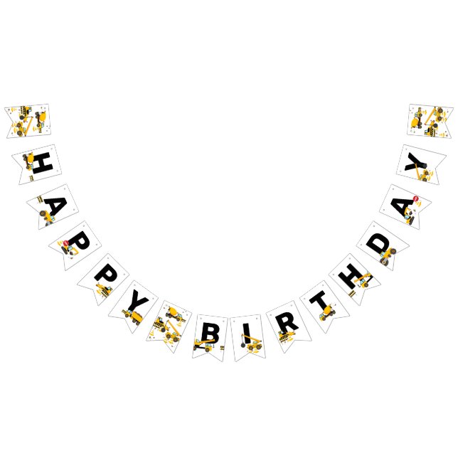 Bygg Kids Grattis på födelsedagen Party Vimplar (Alla)