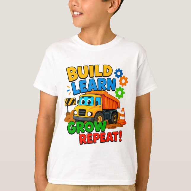 🌱 Bygg Lär Väx Barnpresent ⭐ T Shirt (Framsida)