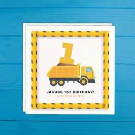 Bygg Lastbil 1:a födelsedag Party Napkins Pappersservett