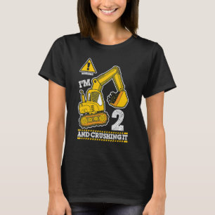 Bygg Lastbil 2:a födelsedag 2 år gammal digger T Shirt