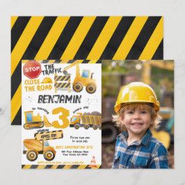 Bygg, Lastbil 3:e födelsedagen Inbjudningar