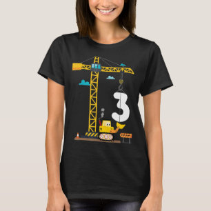 Bygg Lastbil 3 födelsedag 3:e år gammal digger T Shirt