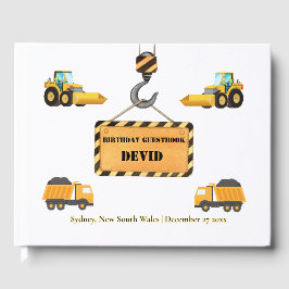 Bygg Lastbil Birthday Guest Bok