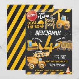 Bygg, Lastbil födelsedag Inbjudningar