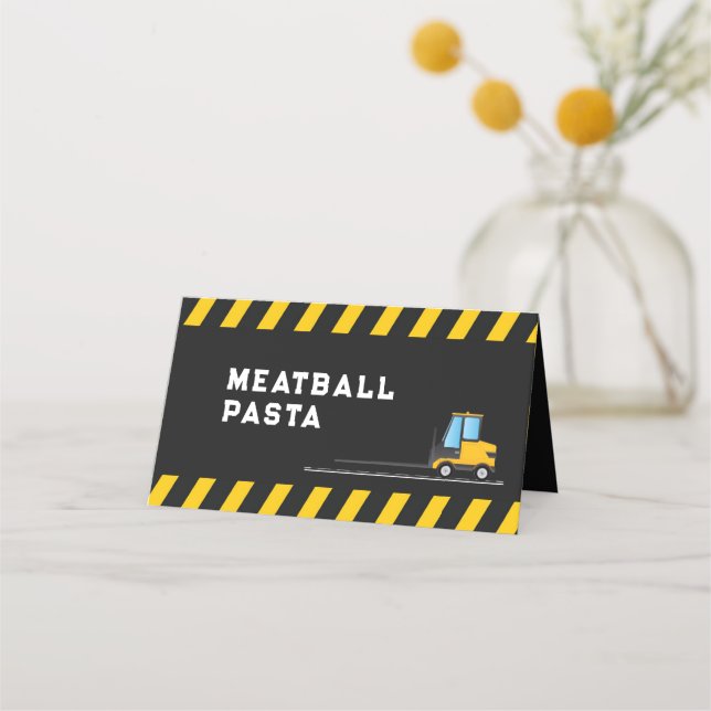 Bygg Lastbil Food Tält Band Side Sides Placeringskort (Baksida)