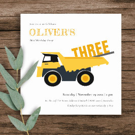 Bygg Lastbil i alla åldrar Födelsedag Inbjudan