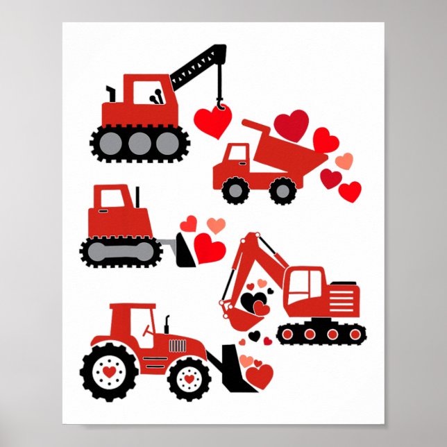 Bygg Lastbil I Gräver du Lusj Kid Boy Småbarn Poster (Framsidan)