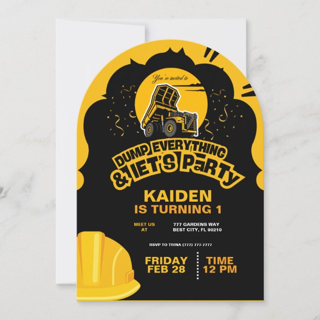 Bygg Lastbil Inbjudningar (Framsida)