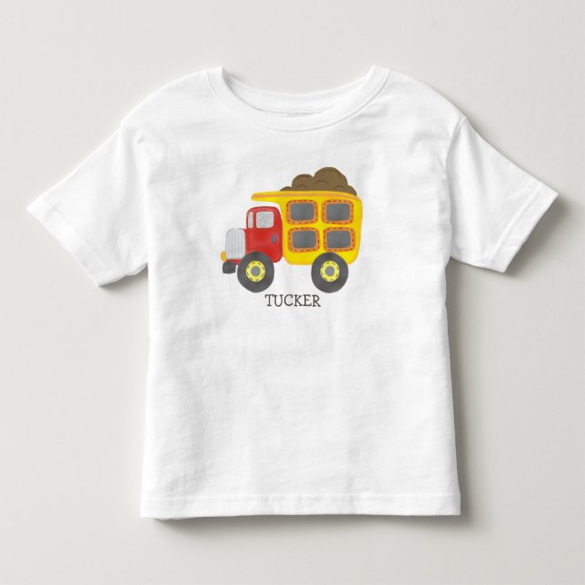 Bygg Lastbil Namn T Shirt (Framsida)