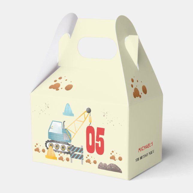 Bygg-lastbil-pojkfödelsedag Presentaskar (Framsidan Sidan)