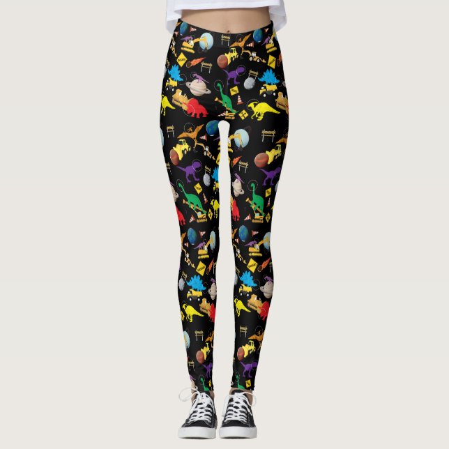 Bygg Lastbilar Astronaut Dinosaurs i rymden Leggings (Framsida)