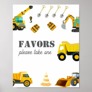 Bygg-Lastbilar födelsedag Poster