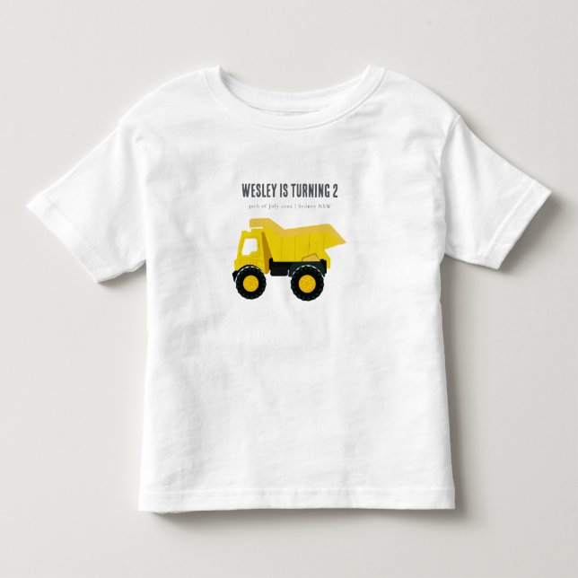 Bygg-Lastbilar födelsedag T Shirt (Framsida)