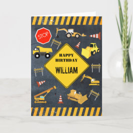 Bygg Lastbilar Heavy Machines Birthday Boy Kort
