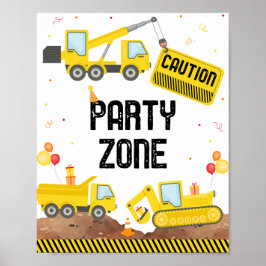 Bygg Lastbilar Lastbil Digger Birthday Poster