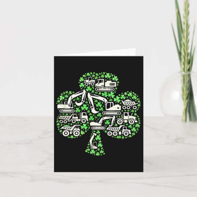 Bygg Lastbilar St patricks day Boys Kids Exce Kort (Framsida)
