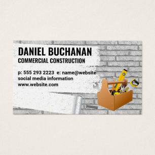 Bygg   Målad tegelvägg   Verktyg Box Visitkort