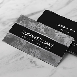 Bygg Modern Black & White Marble Struktur Visitkort
