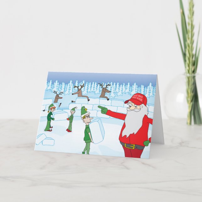 "Bygg muren.." Ett uppblåst julkort Helgkort (Framsida)