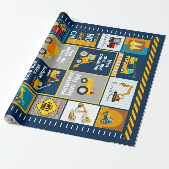 Bygg- och anläggningsgåvor presentpapper (Utrullad)