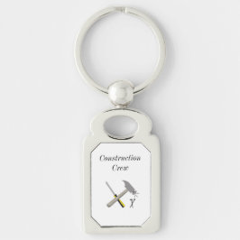 Bygg- och anläggningspersonal med Verktyg Rektangulärt Silverfärgad Nyckelring