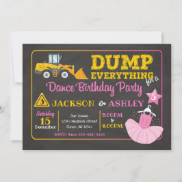 Bygg- och Ballerina Joint Birthday Investigation Inbjudningar